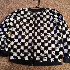 Checkered sequin sweatshirt
